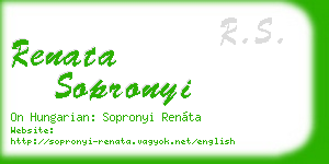 renata sopronyi business card