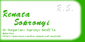 renata sopronyi business card